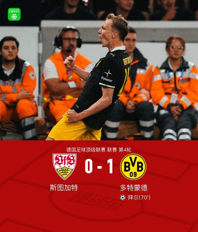 剑南春丨多特1-0斯图加特，乔布-贝林厄姆助攻，拜尔制胜